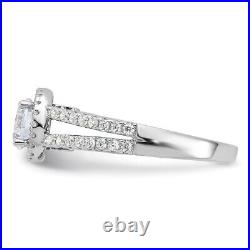Sterling Silver Cubic Zirconia Engagement Ring 2.87g Size-7
