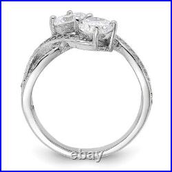 Sterling Silver Cubic Zirconia Engagement Ring 3.07g Size-6