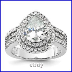 Sterling Silver Cubic Zirconia Engagement Ring 5.35g Size-6