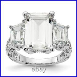 Sterling Silver Cubic Zirconia Engagement Ring 5.73g Size-5