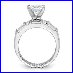 Sterling Silver Cubic Zirconia Engagement Ring Wedding BTwo Piece Set Size 6