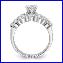 Sterling Silver Cubic Zirconia Engagement Ring Wedding BTwo Piece Set Size 6