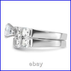 Sterling Silver Cubic Zirconia Engagement Ring Wedding BTwo Piece Set Size 6