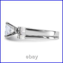 Sterling Silver Cubic Zirconia Engagement Ring Wedding BTwo Piece Set Size 7