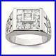 Sterling Silver Cubic Zirconia Engagement Ring for Mens 10.21g Size-9