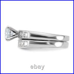 Sterling Silver Cubic Zirconia Engagement Wedding Band Bridal Ring Set Size 7