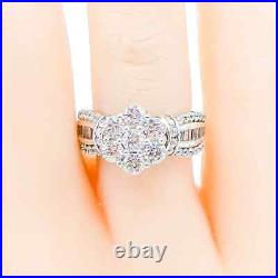 Sterling Silver Cubic Zirconia Flower Engagement Ring Size 6