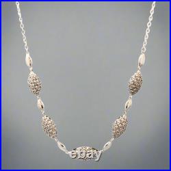 Sterling Silver Cubic Zirconia Graduated Station Necklace