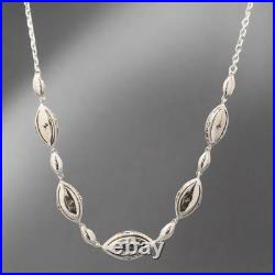 Sterling Silver Cubic Zirconia Graduated Station Necklace