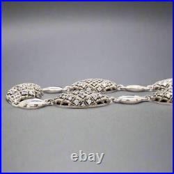 Sterling Silver Cubic Zirconia Graduated Station Necklace