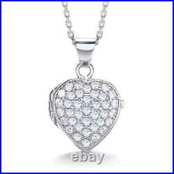 Sterling Silver Cubic Zirconia Heart Shaped Locket