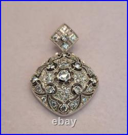 Sterling Silver & Cubic Zirconia Pendant ESPO 925 1.5 Inches Long