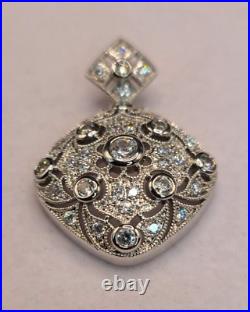 Sterling Silver & Cubic Zirconia Pendant ESPO 925 1.5 Inches Long