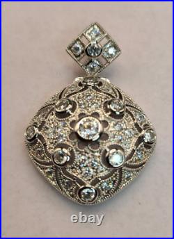 Sterling Silver & Cubic Zirconia Pendant ESPO 925 1.5 Inches Long