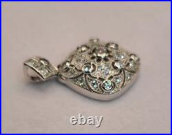 Sterling Silver & Cubic Zirconia Pendant ESPO 925 1.5 Inches Long