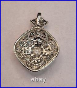 Sterling Silver & Cubic Zirconia Pendant ESPO 925 1.5 Inches Long