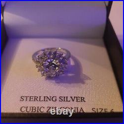 Sterling Silver Cubic Zirconia Ring size 6