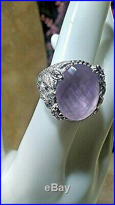 Sterling Silver Cubic Zirconia Round Amethyst Ring By Judith Ripka Size 6