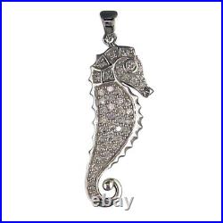 Sterling Silver Cubic Zirconia Seahorse Pendant