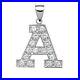 Sterling Silver Cubic Zirconia Set 24mm High Initial A Pendant