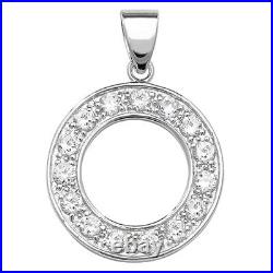 Sterling Silver Cubic Zirconia Set 24mm High Initial O Pendant