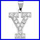 Sterling Silver Cubic Zirconia Set 24mm High Initial Y Pendant