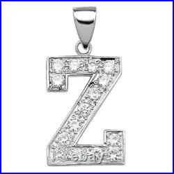 Sterling Silver Cubic Zirconia Set 24mm High Initial Z Pendant
