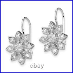 Sterling Silver Cubic Zirconia Snowflake Earrings