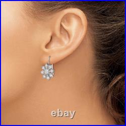Sterling Silver Cubic Zirconia Snowflake Earrings