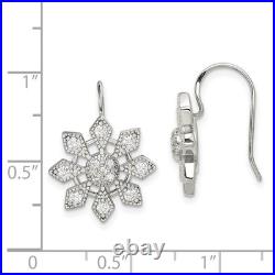 Sterling Silver Cubic Zirconia Snowflake Earrings