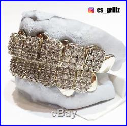 Sterling Silver Custom fit Handmade Iced Out Cubic Zirconia Prong Set Grillz