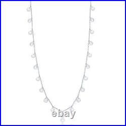 Sterling Silver Dangling Cubic Zirconia Necklace