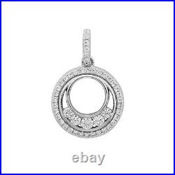 Sterling Silver Double Circle Cubic Zirconia Pendant