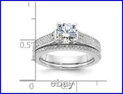 Sterling Silver Engagement Bridal Wedding Ring Set with Cubic Zirconia (CZ)