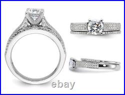 Sterling Silver Engagement Bridal Wedding Ring Set with Cubic Zirconia (CZ)