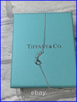 Sterling Silver Heart Tag Diamonte Necklace Return To Brand New