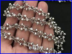 Sterling Silver Icejewlz Cubic Zirconia Chain. 34 inch