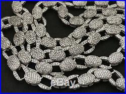Sterling Silver Icejewlz Two Colour Cubic Zirconia Chain. 36 inch