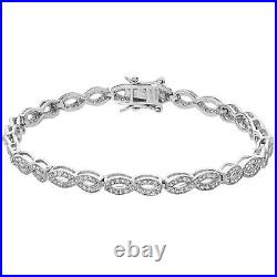 Sterling Silver Infinity Bracelet Gemstone Ladies Hallmarked British Made