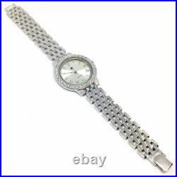 Sterling Silver Jewelry Wristwatch For Men With Cubic Zirconia & Silver Bracelet
