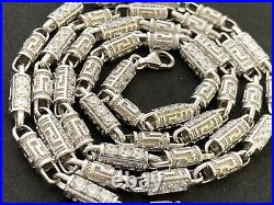 Sterling Silver Long Cubic Zirconia Chain. 31 inch. UK Hallmark