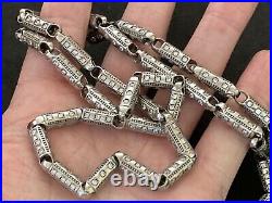 Sterling Silver Long Cubic Zirconia Chain. 32 inch