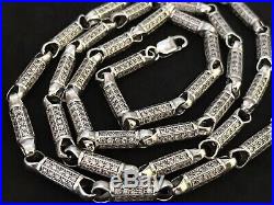 Sterling Silver Long Cubic Zirconia Chain. 35 inch