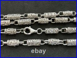 Sterling Silver Long Cubic Zirconia Chain. 36 inch. UK Hallmark