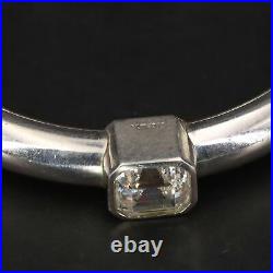 Sterling Silver M+J SAVITT Modernist CZ Cubic Zirconia 8 Bangle Bracelet 63g