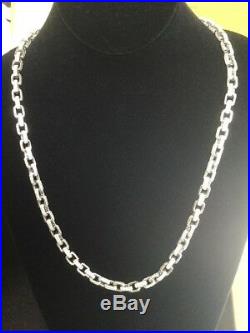 Sterling Silver Micro Paved Cubic Zirconia Open Square Link Chain (26)