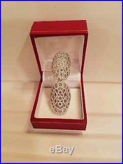 Sterling Silver Pave Open Lace Cubic Zirconia Double Knuckle Ring-925