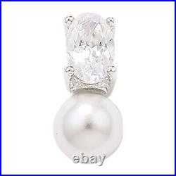 Sterling Silver Pearl & Cubic Zirconia Pendant