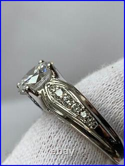 Sterling Silver Platinum Plated Cubic Zirconia Ring 5.1g Fine Jewelry Sz 8 CZ