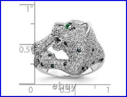 Sterling Silver Polished Simulated Cubic Zirconia Cheetah Ring